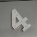 Pooqla Decorative LED Light Up Number Letters, White Plastic Marquee Lights Sign Party Wedding Decor, Battery Operated (4)