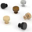 10 Pack Antique Brass Cabinet Knobs 1-1/10 Inch(28mm) Single Hole Cabinet Pulls Round Kitchen Cabinet Knobs Drawer Knobs