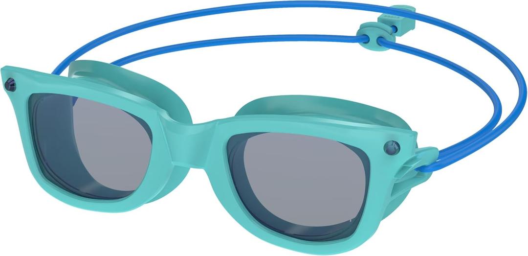 Speedo Unisex-Child Swim Goggles Sunny G Ages 6-14 Junior (One Size, Seasisder Azure Blue/Cobalt/Ablaze)