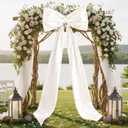 Giant White Bow with Pearl Wall Decor 40 x 24 Inch Oversized Coquette Large Bow Satin Ribbon Tie for Valentine Wedding Room Backdrop Decorations Birthday Party Holiday Supplies Outdoor Decor