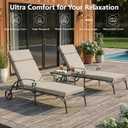 72 x 21 Inch Outdoor Chaise Lounge Cushions Set of 2 - Removable Cover, 4-Section Design, Water-Repellent & Fade-Resistant, 6 Tie Straps, Replacement for Patio & Pool Chairs - Cream