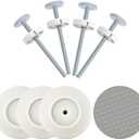 12MM Baby Gate Extender Extension, 4 Pack Baby Gate Replacement Parts, M8 Replacement Bolt Part for Child Safety Pressure Mounted Safety Gates with Wall Protector for Stairs Cup Guard