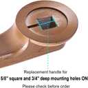 Yoogu 10 inch Recliner Handle Replacement Lever Kits for 5/8 inch Square and 3/4 inch Deep Mounting Hole (Teak Color)