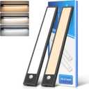 Ascher 15.2inch Under Cabinet Lights, 3000mAh Rechargeable Motion Sensor Light Indoor, 3 Color Temperatures & Stepless Dimmable Closet Lights, Magnetic Under Counter Light for Kitchen, Black - 2 Pack