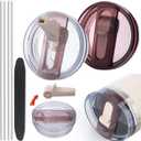 2 Pics Leakproof 40oz Tumbler lid for Stanley Quencher Protour BPA Free Spill Sproof Cup Top Replacement Lid Detachable Cover Stanley Cup Accessories (old pink & Quartz roses)