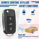 Key Fob Keyless Entry Remote Compatible with VW Volkswagen 2011-2016 CC Eos Golf GTI Jetta Tiguan Touareg/2012-2016 Beetle Passat Passat CC NBG010180T 4 Buttons Flip Key, 2-Pack