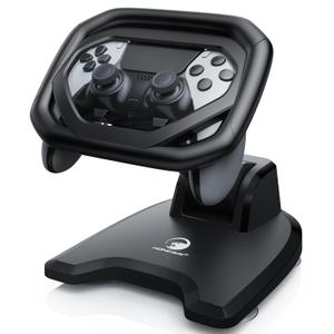 HONCAM Steering Wheel for PS5/PS5 Elite Controllers, Racing Wheel Table Attachment with 4 Suction Cup for Sony Playstation 5 Dualsense Controller, Playstation 5 Accessories Enhanced Stability for Immersive Racing Games, Black