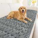 Smiry Couch Covers for Dogs Washable, Non Slip Fuzzy Pet Couch Covers for Sofa, Soft Thick Sofa Slipcovers Furniture Protector Pet Friendly (Grey, 27.6" x 82.7")
