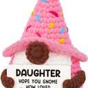 AceThrills Daughter Gifts from Mom Dad, Valentines Day Gifts for Daughter - Handmade Crochet Valentine Gnome Gift- Valentine's Day Easter Birthday Gift for My Daughters
