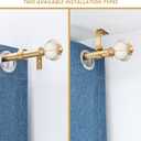 Ceramic Curtain Rods for Windows 18 to 55 Inch,1 Inch Adjustable Telescoping Drapery Rod Heavy Duty Window Treatment Single Curtain Rod Set for Bedroom,Gold Beige
