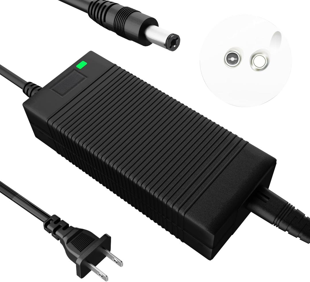 EVAPLUS 54.6V Electric Bike Charger for 48V Lithium Battery Input Voltage AC120V(DC5.5-2.5/2.1MM Jack Connector)&(3-Prong Inline Connector)&(3pin XLR Plug) (All black 5.5mm 1-Prong DC Plug)