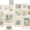 16 PCS Framed Sage Green Wall Art Decor, Matisse Wall Prints for Bedroom, Gallery Wall Frame Set, Abstract Posters for Living Room Aesthetic, Collage Kit Pictures, Boho Dorm Home Decor (12"x15" Framed)