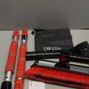 FOVAL 47.2" Extendable Snow Brush and Wider Ice Scraper (4.73" Width) with 360° Pivoting Brush Head, Snow Removal Tool Car Brush with Comfortable Foam Grip for Car Windshield, Trucks, SUVs