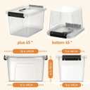 4 Pack Plastic Storage Bins with Lids and Handle, Clear Plastic Latching Box for Storage, Stackable Storage Containers for Organizing, 5 Quart