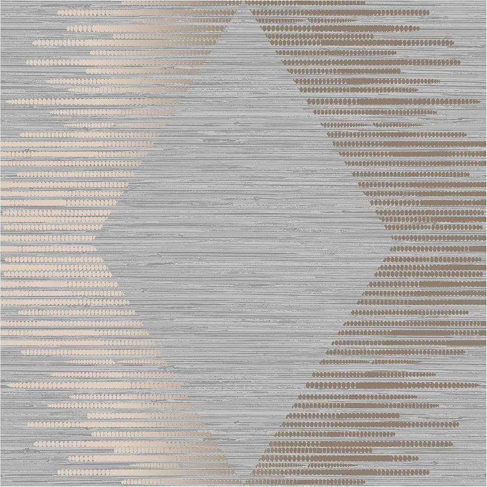 Serenity Geo Grey and Rose Gold Wallpaper