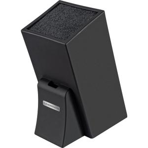 G.a HOMEFAVOR Universal Knife Block, Wood Knife Organizer with Removable Plastic Bristles, Knife Holder for Kitchen Counter, Knife Storage Rack Without Knives, Black