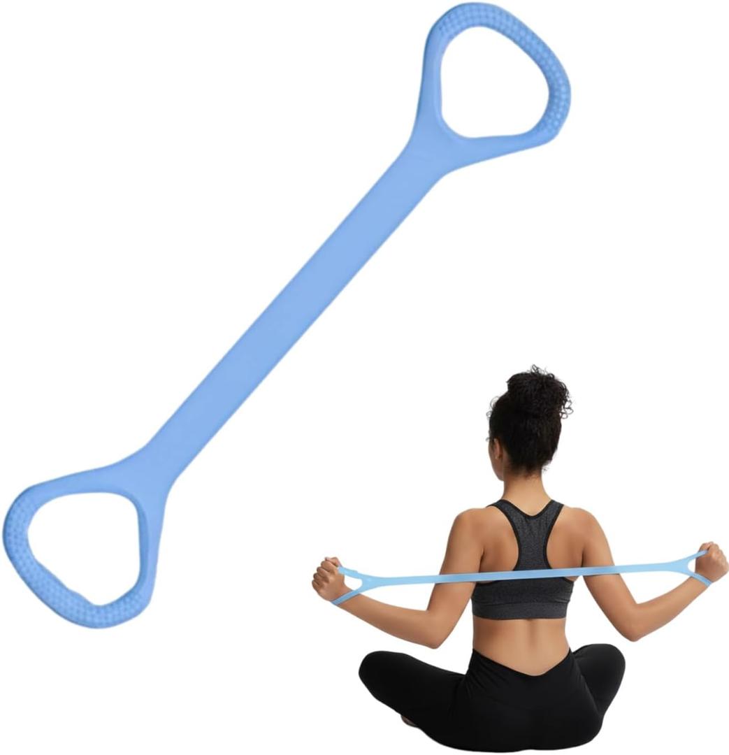Figure 8 Fitness Resistance Band, Exercise Resistance Bands for Women, Resistance Bands with Handles for Arms, Back, Shoulders, Legs and HIPS Working Out (Blue)