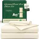 Silver Infused Bed Sheets Set, (White, CA King)