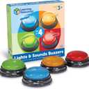 Learning Resources Lights and Sounds Buzzers - Classroom Must Haves Supplies, Kids Toys, Sound Effect Button, Family Game Shows For Trivia, Participation Tools Boys and Girls Birthday Gifts