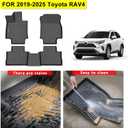 Floor Mats for Toyota RAV4 2019-2025 (Include Hybrid), All Weather TPE Car Custom Fit Toyota RAV4 Accessories, (Front & 2nd Row), Odorless Anti-Slip Floor Liners