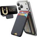 TWZKG for MagSafe Wallet, 5 Cards Holder with Stand, Magnetic Phone Wallet Stand for iPhone 17/16/15/14/13/12 Pro Max Air Plus Series, RFID Blocking Vegan Leather,Black
