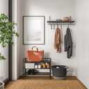 Seville Classics Sturdy Freestanding Storage Shelf for Bedroom, Closet, Entryway, Dorm Room Organizer Stackable Durable Metal Shoe Rack Espresso Slat,(NEW MODEL), 3-Tier Stackable 1" Slat Steel Frame Shoe Rack, 27.25"W x 12.75"D, Espresso