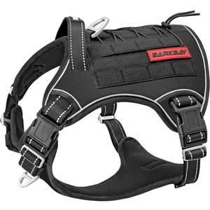 Tactical Dog Harness Large,Military Service Weighted Dog Vest Harness Working Dog MOLLE Vest with Loop Panels,No-Pull Training Harness with Leash Clips for Walking Hiking Hunting(Black,L) (Large (Pack of 1))