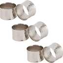 ITOS365 Handmade Round Hammered Silver Napkin Rings Holder for Dinning Table Parties Everyday, Set of 6