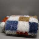 Super Soft Rug for Bedroom, 5x7 Ft Rainbow Area Rug Classic Checkered Shaggy Rug Anti-Skid High Pile Soft Fluffy Fuzzy Carpet for Living Room Bedroom Kids Room Nursery, Dorm Home Decor (6'8" x 5' (Rectangular))