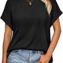 AUTOMET Women's Summer Tops Oversized Short Sleeve Business Casual T Shirts Trendy Fashion Clothes Spring Outfits 2025, 2XL