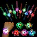 SCIONE 24 Pack LED Light Up Fidget Spinner Bracelets, Glow in The Dark Party Favors for Kids 4-8 8-12, Treasure Box Toys, Birthday Gifts, Carnival Prizes, Valentines Day Gifts Goodie Bags Stuffers