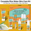 Skin Care Set,6Pcs Women Teen Glass Skincare w/Korean Rice Extract,Hydrate Glow Repair Anti-Aging Facial Routine Kit Self Care Gifts for Women Mom Wife Teenage Girl Christmas Gifts Stocking Stuffers