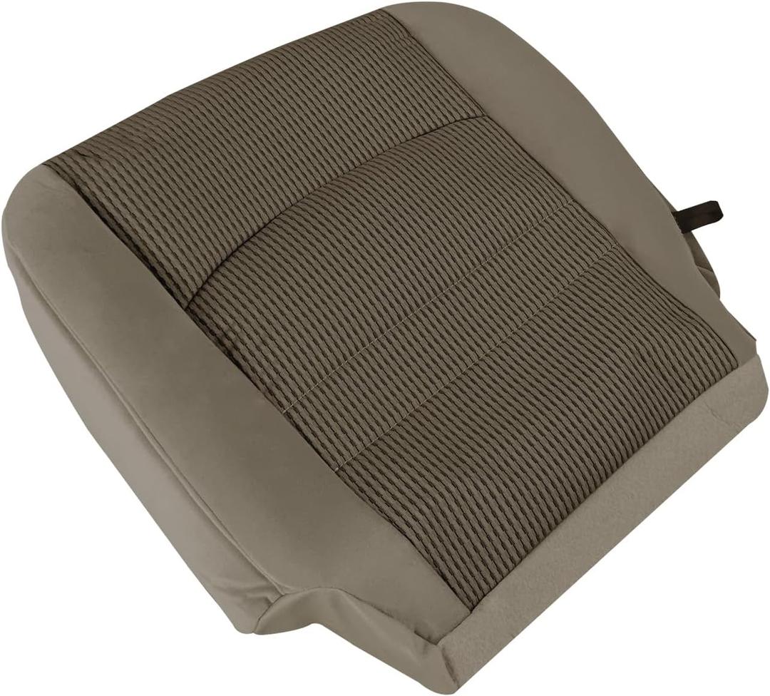 Driver Bottom Cloth Seat Cover, Replacement 2tone Tan Driver Side Fabric Seat Cover Compatible with Dodge Ram 1500 2500 3500 4500 5500 SLT 2009-2012