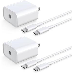 iPhone 16 15 Charger Fast Charging [2Pack] 33W Type-c Wall Charger Fast Charger Block with 6FT USB C to USB-C Cable for iPhone 16/16 Plus/16 PRO/16 Pro Max/iPhone 15 Plus/15 PRO Max/iPad Pro/AirPods