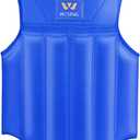 Wesing Martial Arts Muay Thai Boxing Chest Protector MMA Sanda Chest Guard (Blue, L)