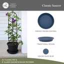 The HC Companies Flower Pot Saucers - Plastic Plant Saucer for Outdoors & Indoors - Traditional Design Plant Pot Trays for Water Drainage - Durable & Stylish Round Plant Tray (16-inch Slate Blue)