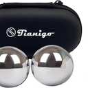 Stainless Steel Baoding Balls Set,1.57 Inches Chinese Health Balls, Metal Stress Relief Hand Massage Balls No Chime for Hand Exercise, Hands Therapy