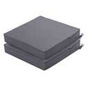 Comcaver Outdoor Chair Cushions 24 x 24 Inch Waterproof Patio Chair Cushions with Tie 5 Year Color Fastness Thick Outdoor Seat Cushion for Garden Lawn Patio Furniture Dark Grey Set of 2
