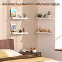 upsimples Floating Shelves for Wall, Wall Shelves for Decor Storage Set of 6, Wall Mounted Wood Shelf for Bedroom, Living Room, Bathroom, Kitchen, Picture Ledge Shelf, White