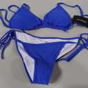 Women Two Piece Bikini Swimsuit Sexy Swimwear Halter String Triangle Bikini Sets RoyalBlue M