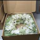 Faux Silk Cherry Blossom Flower Spring Summer Easter Wreath 24-26" for Front Door  Pink Purple Yellow Plum Blossom Green Eucalyptus Leaves  Farmhouse Front Porch Decor, Outdoor Indoor Use