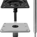 Boat Seat Pedestal Base Mount Kit Package, 3/4 Inch System Includes 7x7 Inch Marine Base Plate Locking Post and 16 Inch High Boat Seat Post Compatible with Pontoon Fishing and Bass Boats