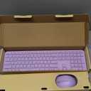 Wireless Keyboard and Mouse Combo - seenda Full Size 2.4G USB Wireless Keyboard Mouse Set, Quiet Cordless Computer Keyboard Mouse for Windows, Laptop, PC - Purple