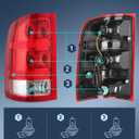 Nilight Taillight Assembly Compatible with 2007 2008 2009 2010 2011 2012 2013 GMC Sierra 1500 2500HD 3500HD Rear Lamp Replacement OE Style Driver and Passenger Side
