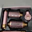 5 in 1 Blow Dryer Brush Set, Upgrade Hair Dryer & Blow Dryer Brush & Air Curling Wrap & Paddle Brush, Detachable Hot Air Brush Styling Tools, High Speed Travel Hair Volumizer Straightener Curler Pink