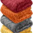 VitalCozy 4 Pcs Fleece Baby Blankets for Boys Girls 3D Soft Plush Warm Baby Receiving Blankets 30" x 40" Cozy Fluffy Infant Toddler Newborn Swaddling Blanket for Crib Nursery Bed
