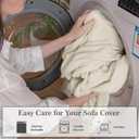 Sectional Couch Covers, Wear Resistant Stretch Sofa Covers Washable Soft Couch Cushion Covers Anti Slip Furniture Protector Sofa Slipcovers for Pets (1 Piece Back Couch Cover, Ivory)