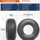 HALBERD 145/70-6 Go Kart Street Mini Bike ATV Tires, 4 PR 145 70-6 Off-road Tires, Tubeless, Pack of 2, P349