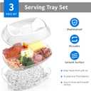 Ice Serving Tray, Chilled Party Platter,ice Chilled Platter with lid,Serving Trays for Party,Keep Food Cold for Fruit, Vegetable, Appetizer, Shrimp with Tongs and Spoons.