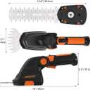 GARCARE 2 in 1 Grass Shears & Hedge Trimmer, Cordless Handheld Bush Trimmer, 1200rpm Grass Cutter with 2000mAh Built-in Battery